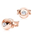 Ball Shaped With CZ Stone Silver Ear Stud STS-5295